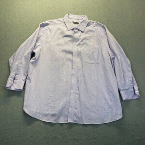 Rochester Egyptian Cotton,Purple Checkered Men Size 19 34/35 Long Sleeve,Pocket